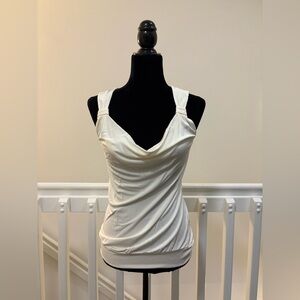 White House Black Market/WHBM White Cowl Neck Tank
